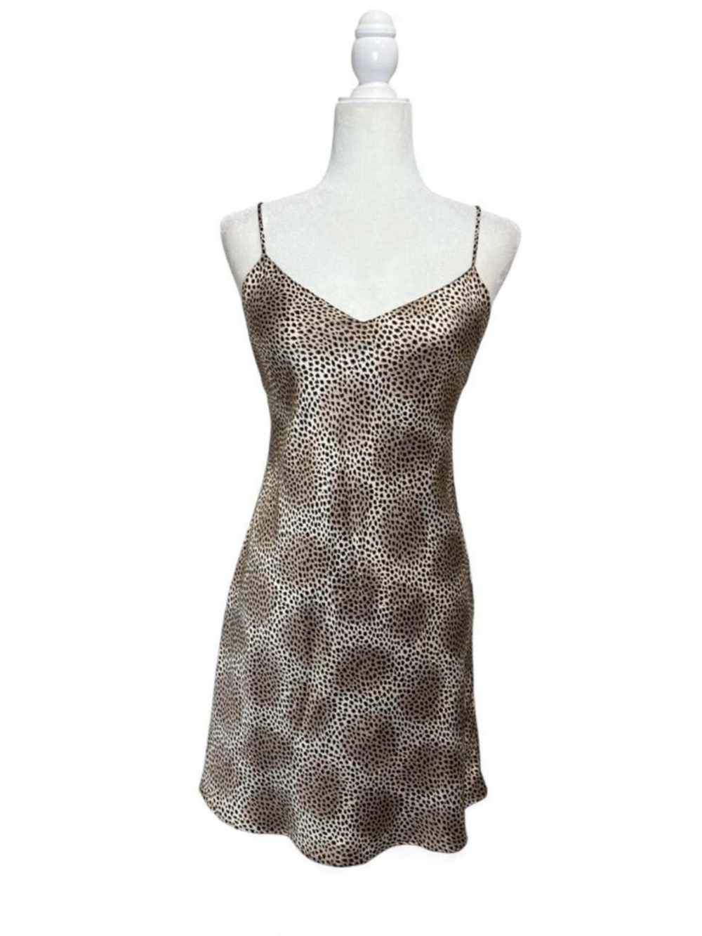 Vintage saks fifth ave 100% silk slip dress cheetah/leopard print.
